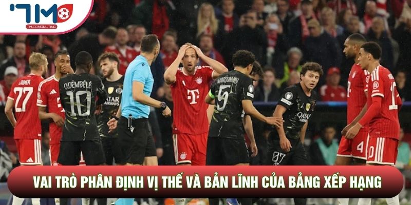 Vai trò phân định vị thế và bản lĩnh của bảng xếp hạng Vai trò phân định vị thế và bản lĩnh của bảng xếp hạng